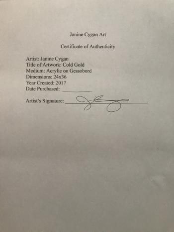 Cold Gold artwork by Janine Cygan - art listed for sale on Artplode