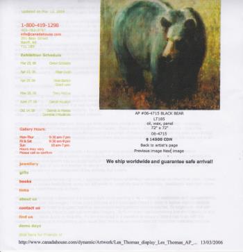 Black Bear artwork by Les Thomas
