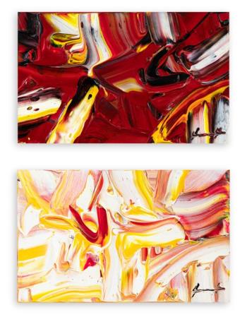 Exclusive Pendant Colorado and Di rosa, art for sale online by Pierluigi De Lutti